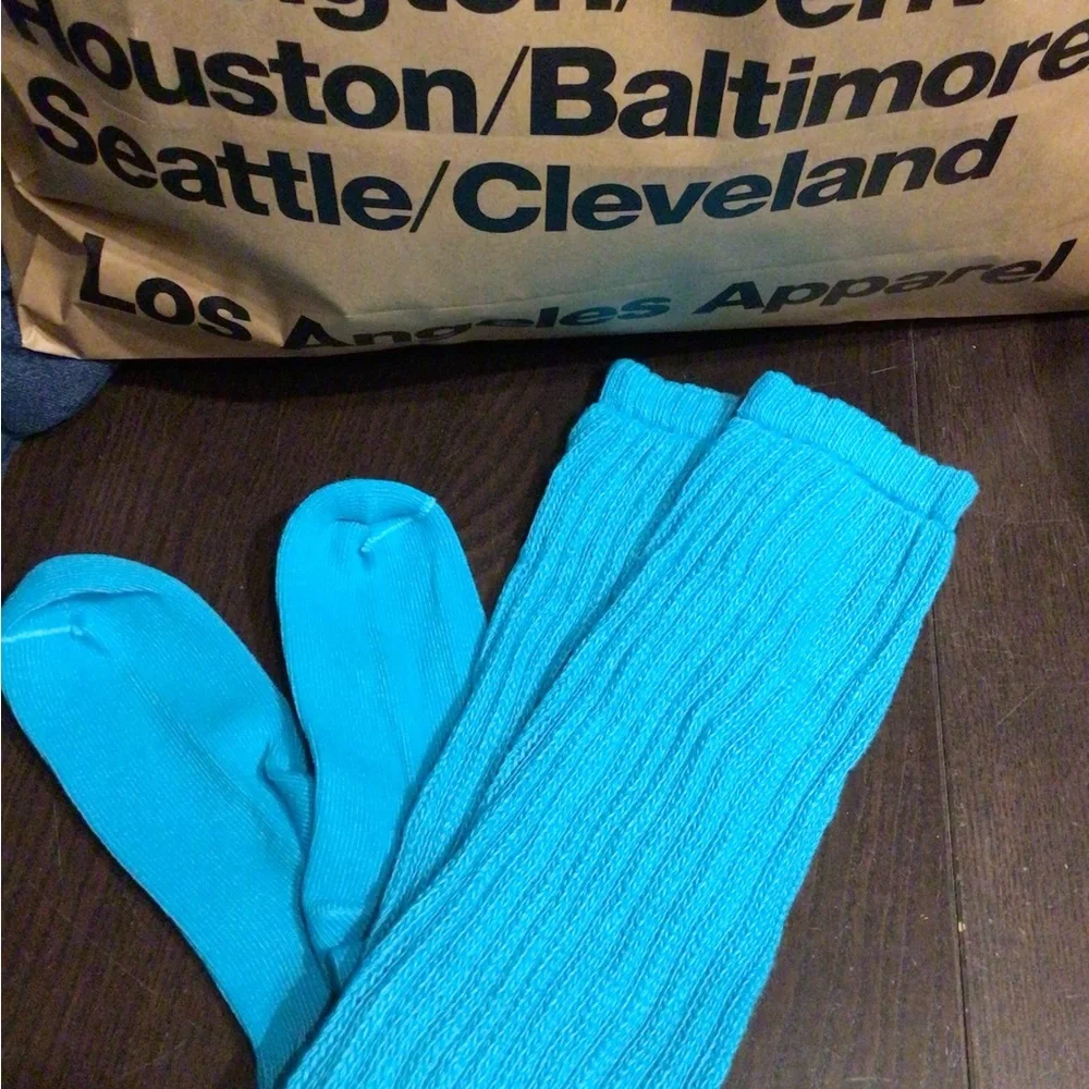 NEW! RARE Los Angeles Apparel slouch over knee  - Bright Turquoise
